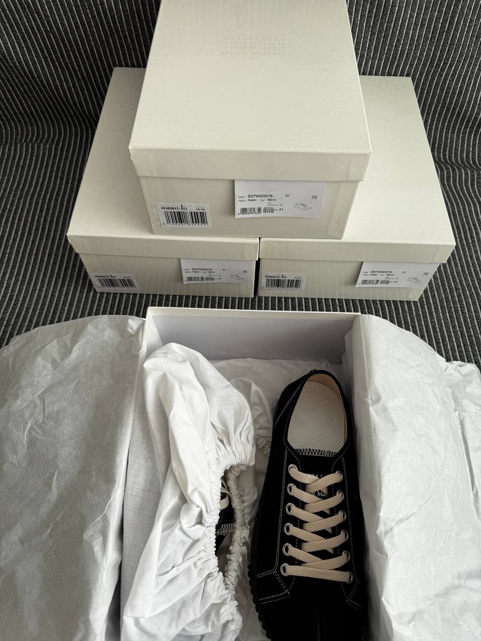 MAISON MARGIELA TABI CANVAS LOW BLACK