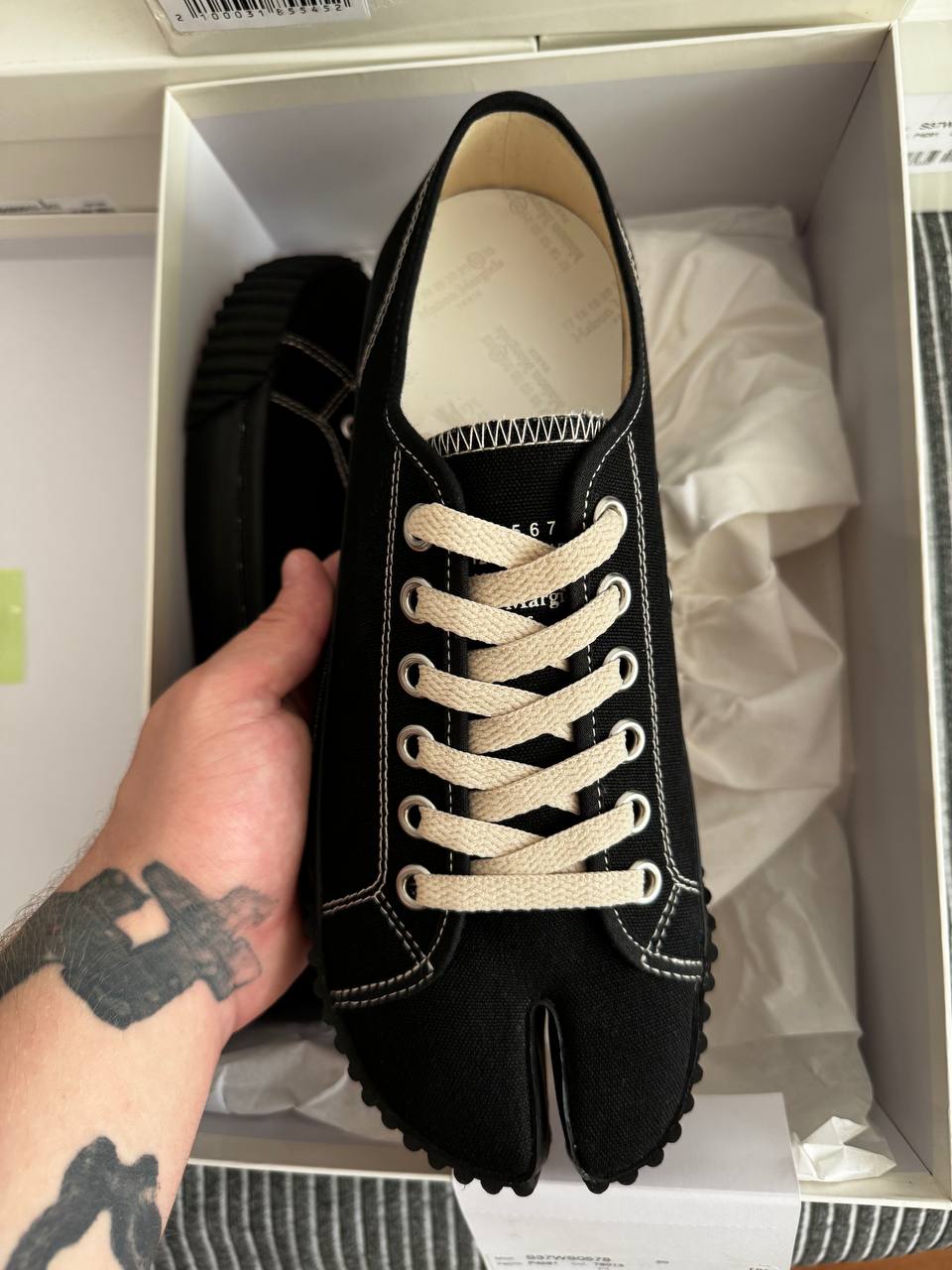 MAISON MARGIELA TABI CANVAS LOW BLACK