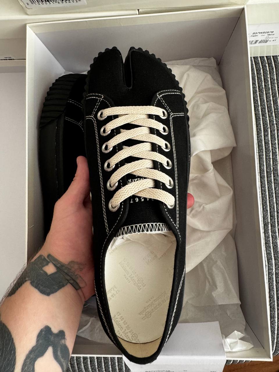 MAISON MARGIELA TABI CANVAS LOW BLACK