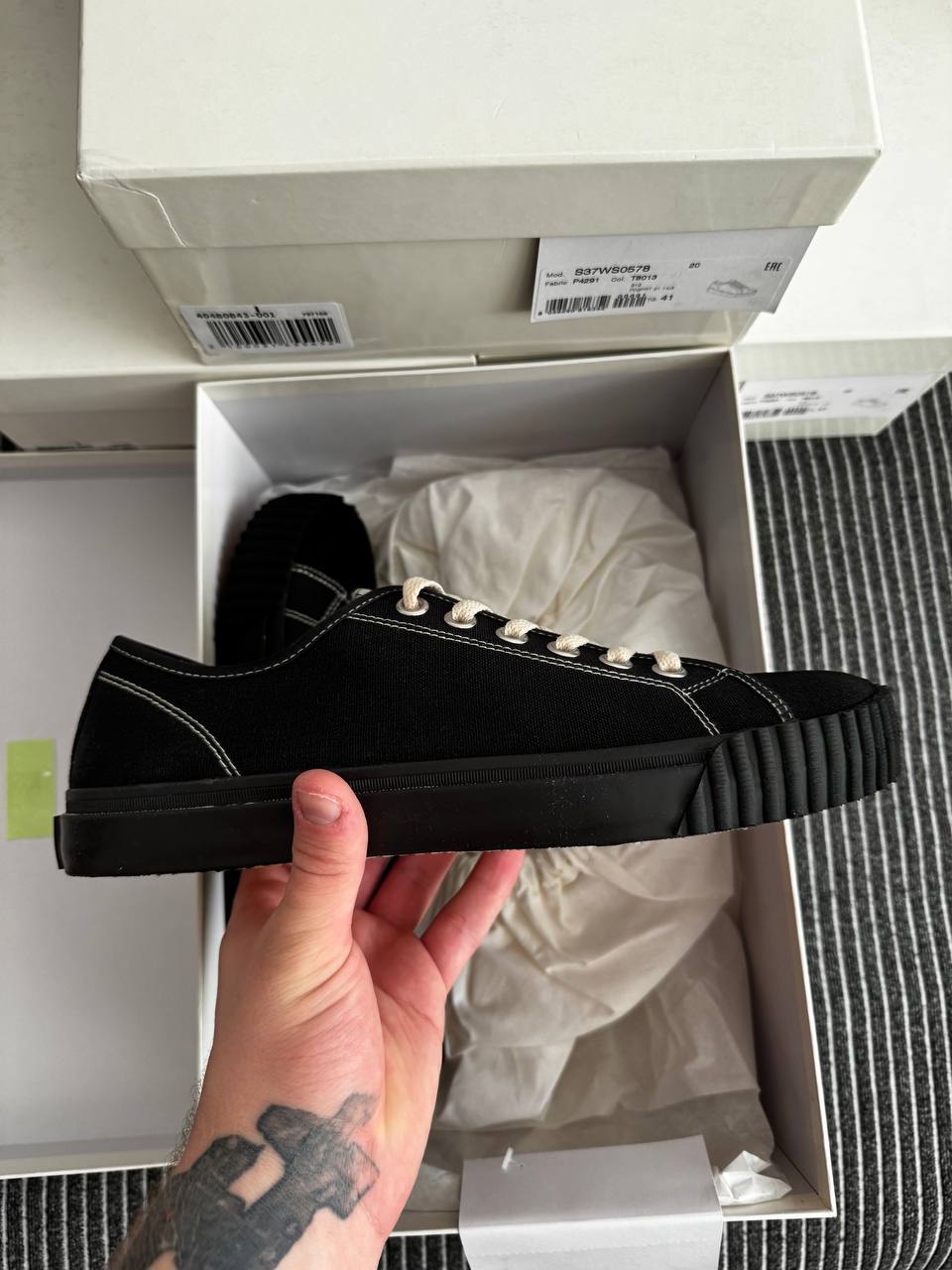 MAISON MARGIELA TABI CANVAS LOW BLACK