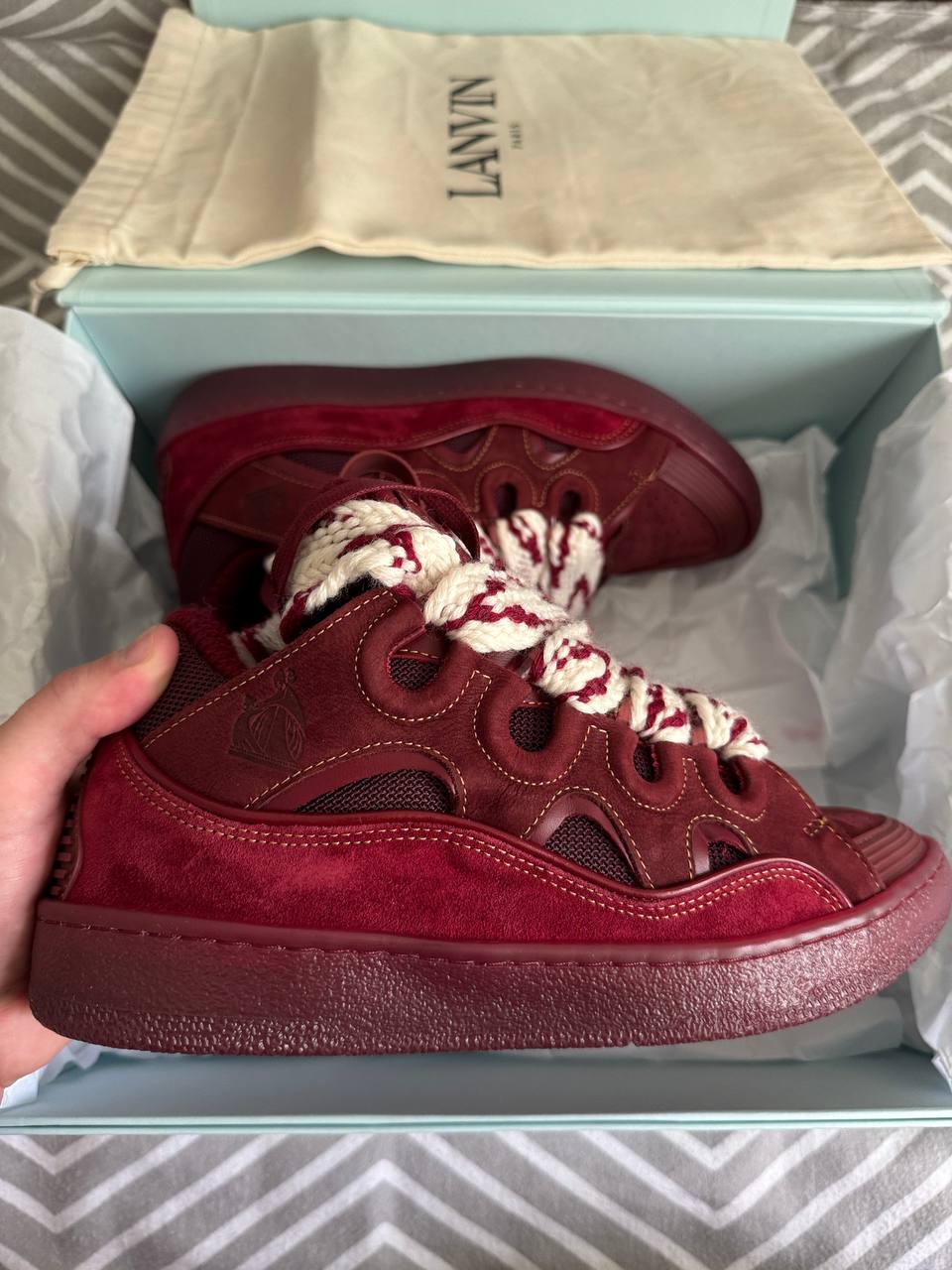 LANVIN CURB RED WOOL