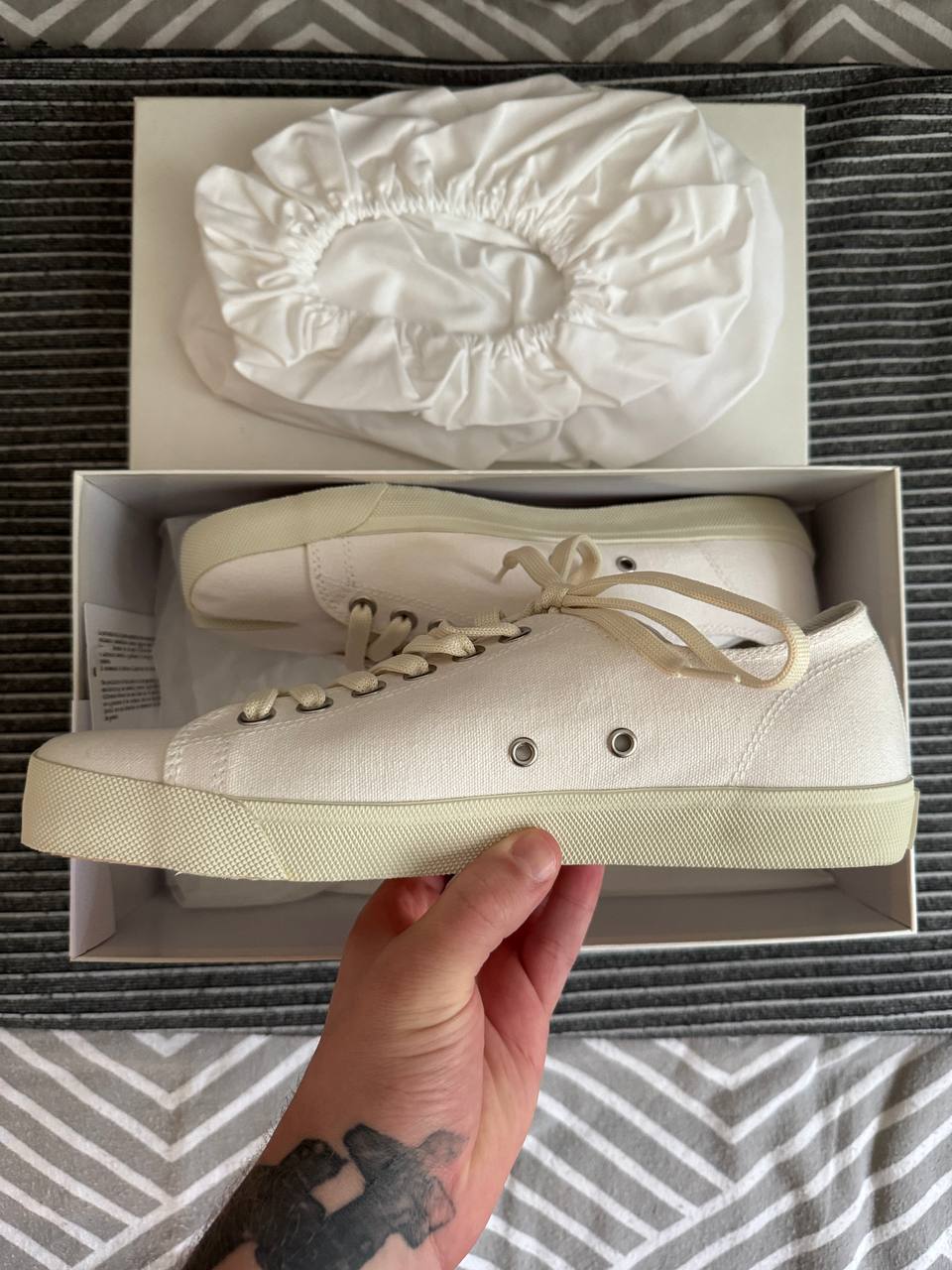 MAISON MARGIELA TABI CANVAS LOW WHITE