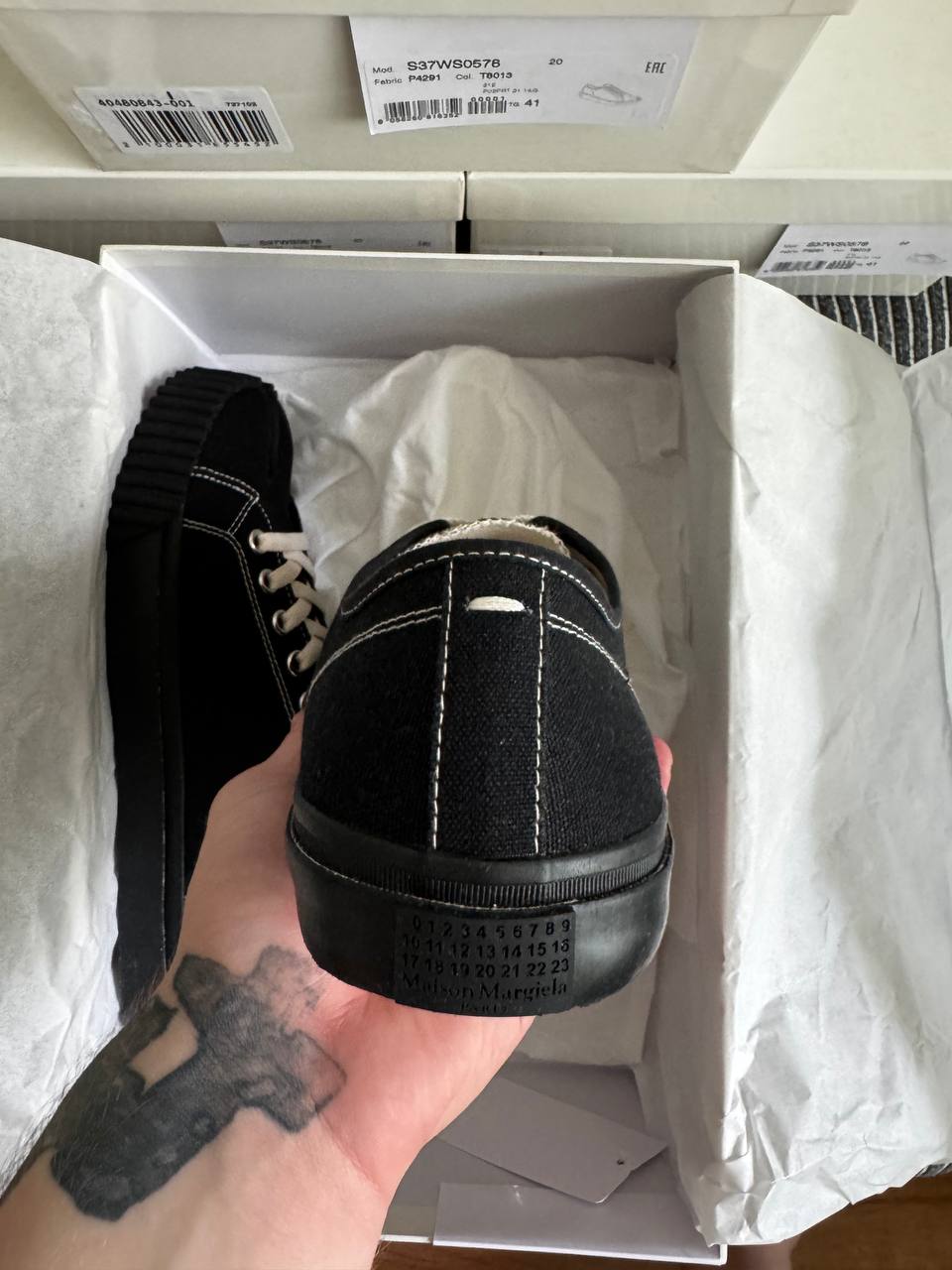 MAISON MARGIELA TABI CANVAS LOW BLACK