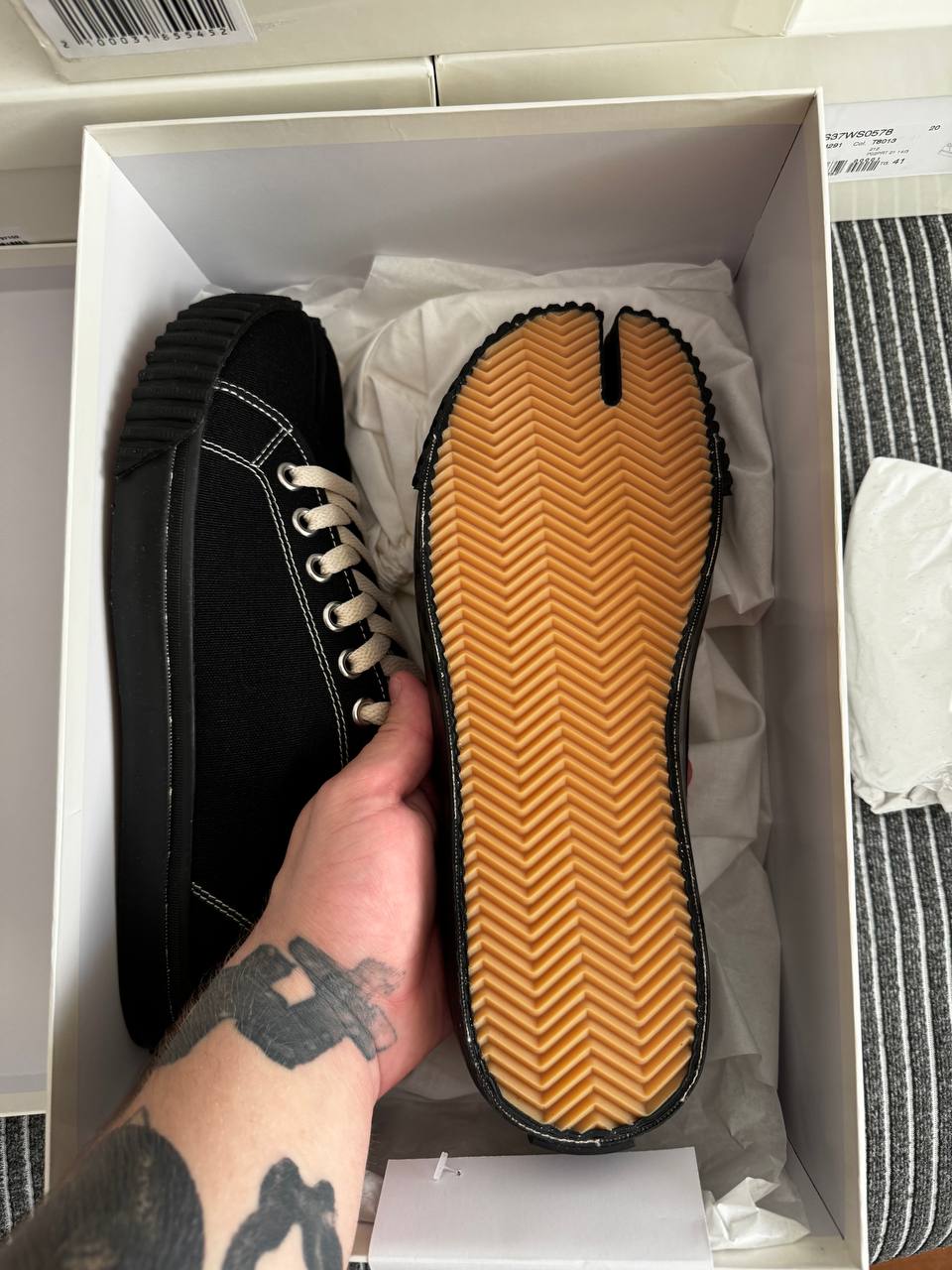 MAISON MARGIELA TABI CANVAS LOW BLACK
